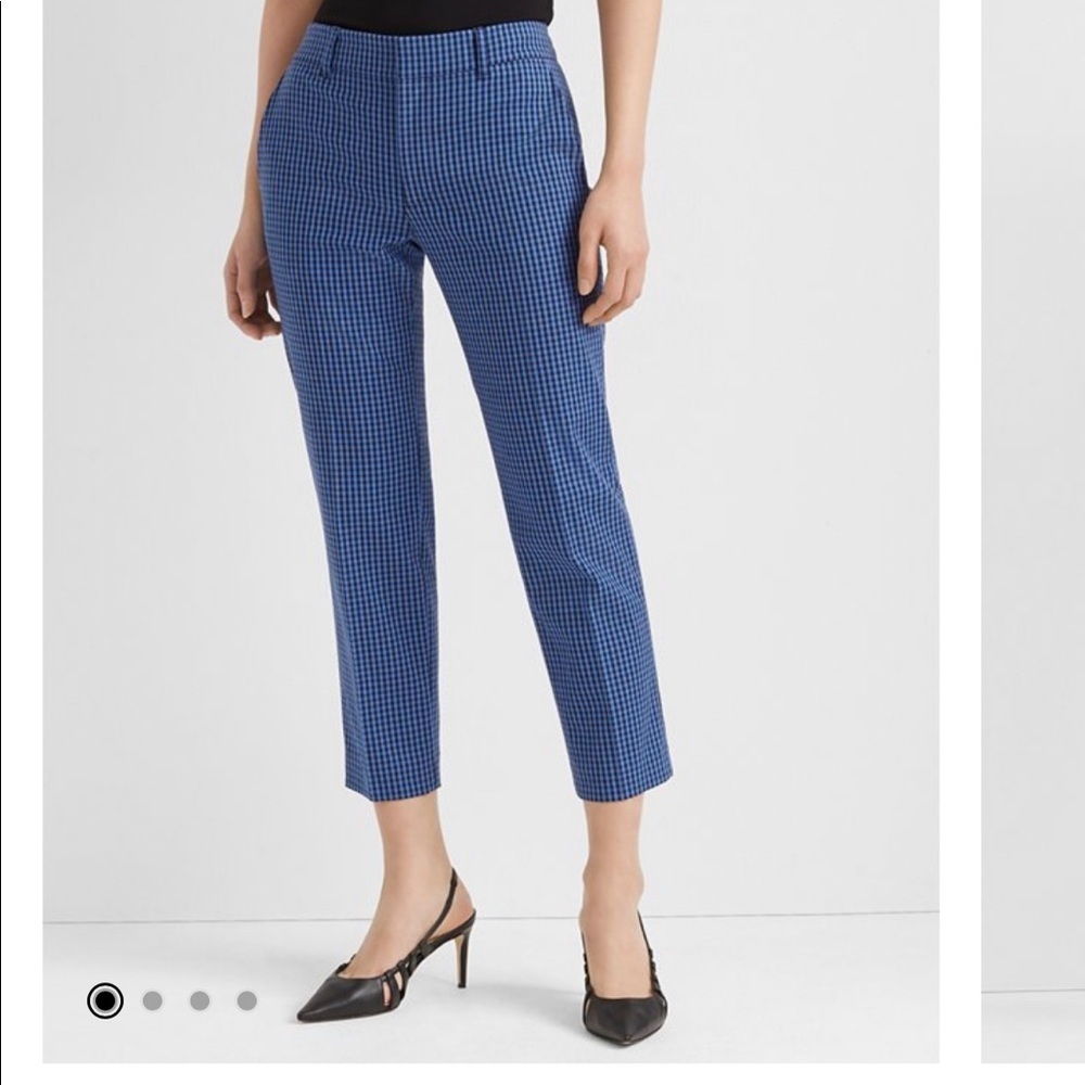 Club Monaco Patterned Blue Black Matie Ankle Cropped Work Pants Size 0 NWT